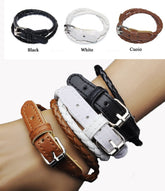 Bracelet tressé tendance - en cuir - unisexe