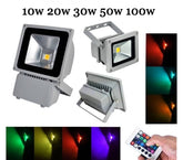 Phare - Projecteur LED RGB avec télécommande multicolore 10w 20w 30w 50w 100w