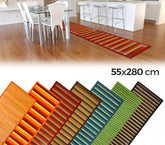 159231 Tapis en bambou naturel multicolore 55 X 280 cm (Bleu)
