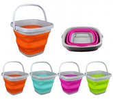 232392 Seau carré pliable en silicone - 5 Litres en plusieurs couleurs