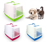 10580 Maison de toilette de chats HEIDI porte basculante charbon actif 54x39x39