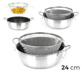 001393 Casserole friteuse 24 cm en aluminium NAPOLEON anti-adhésive avec panier