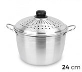 00749 Casserole égouttoir NAPOLEON 24 cm en aluminium avec couvercle perforé