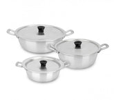 001683 Trio de casseroles 18-20-22 cm NAPOLEON en aluminium avec couvercles
