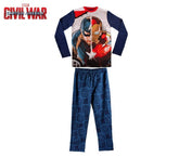 826346 Pyjama enfant imprimé Captain America en coton chaud de 6 à 12 ans