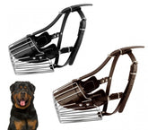 Muselière à panier art. 5811 en acier et en cuir 15 cm pour les grands chiens