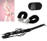 748988 Set de 3 accessoires sexy pour adultes SM avec des menottes et martinet