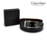 Ceinture CK014 B36 en cuir CALVIN KLEIN avec boucle en acier poli 110 / 125 cm