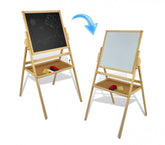 36847 Tableau noir réversible en bois 2 en 1 avec craie et effaceur 50x45x110 cm