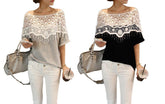 T-shirt mod. Munich Manches courtes noir et gris col mode féminine femme fille