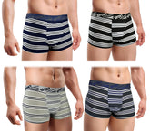 B104 Pack de 12 boxers hommes Huston en coton avec rayures fantaisies
