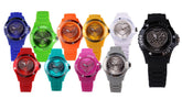 Montre femme "Colors of Love" cadre lumineux avec coeur et bracelet en silicone