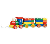 401506 Train à tirer en bois multicolore cubes en bois à empiler et à encastrer