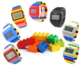 Montre numérique motif blocs de construction de puzzle - LEGO