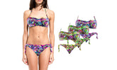 DW8885 Maillot de bain bikini rembourrés mod. ALICE avec dessins de fleurs