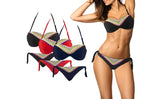 CY9927 Maillot de bain bikini rembourrés mod. NICLA avec fantaisie géométrique
