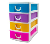 391600 mini tour de rangement multicouleur 4 tiroirs WELKHOME 9x13x15 cm