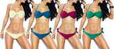 Maillot de bain bikini bandeau mod. Vertigo avec volants et bonnets rembourrés