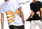 Tee-shirt manches courtes Effet 3D main serrant le corps -Mod SQUEEZE HAND