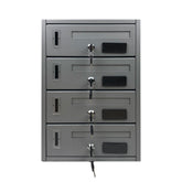 Boîte aux lettres copropriété 4 places Iron Grey 783.C 42x18x30 cm ARGENT
