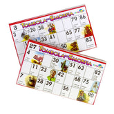 221439 Tombola napolitaine 48 cartes Panier en osier et panneau de numéros