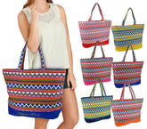 0658T Sac de plage en plusieurs couleurs modèle Jamila by Sabrina motif ethnique