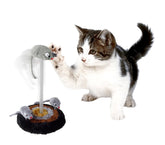 15971 Jeu pour chats base 14.5 x 26cm griffoir en peluche et souris oscillante