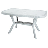 OTELLO Elite KROPLAST table résine de rotin gaufrée pour extérieur 82x140xh72cm