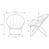 350001 Chaise pliante ronde pour extérieur 80x35x80cm en tissu amovible