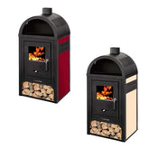 Poêle-cheminée DIPLOMAT LUX avec compartiment porte-bois 10KW 48x45x100hcm 120m3