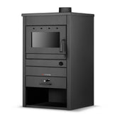 Poêle-cheminée FUBUCA B22 avec compartiment porte-bois 11KW 51X50X91h cm 130m3