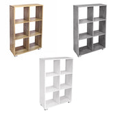 Bibliothèque en bois KUBO à cases avec 6 étagères équipées de pieds 60x24xH99 cm