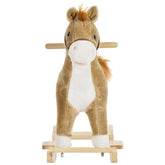 cheval à bascule avec des sons et mouvement 720401 BRUN en peluche douce