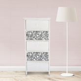 Armoire en bois blanc en forme de coeur poignée 398007 5 tiroirs 40x29xH90 cm