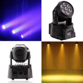 Mini-Lampe stroboscopique rotative avec 7 LED 10w multicolores 664868 RGBW 150W