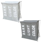 Panier Porte-linge 3 Compartiments Division des Vêtements Clairs Foncés Colorés