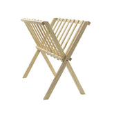 Organisateur porte-magazines au sol en bois clair refermable 22x38xH33 cm