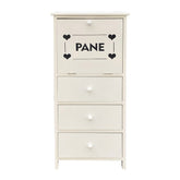 Armoire porte-pain en bois 90x40x29 avec 3 tiroirs et contenant de pain