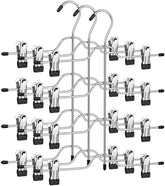 Lot de 3 cintres multiples métal avec 4 niveaux de pinces de serrage