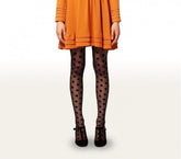 Bas - Collants fantaisie à pois 20 deniers noir Vintage- Femme