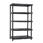 259950 Étagère à chaussures KIPIT avec 5 étagères en plastique noir 80x30x48H Cm