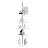 210948 Étagère d'angle télescopique 4 étagères Rangement bain et douche