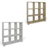 Bibliothèque étagère en bois 9 Cubes Art.109 Stockage 90x24x99,5H Cm