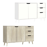 Buffet avec 2 portes et 3 tiroirs Art.136 Armoire polyvalente 120X40X74.5H