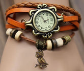 Montre analogique cuir motif Hibou - en différentes couleurs