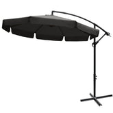 Parapluie Rond Printemps FUBUCA GRIS bâton décentralisé 3xH2,3 mt avec Frange