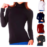 Pull à col montant mod.Maillot intérieur polaire thermique manches longues KATIA