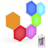 6pcs RGB Hexagonal LED Ampoules Applique Murale avec Télécommande