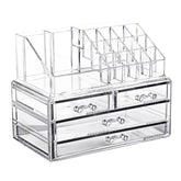 Organisateur maquillage transparent 20 emplacements cosmétiques 17,5x22,5x13,5