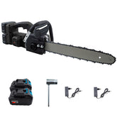 Tronçonneuse sans fil à double batterie 21V rechargeable Lame en acier de 45 cm